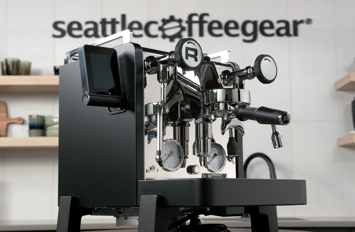 Black Rocket R58 Tune espresso machine with angled PID display in SCG showroom - Seattle Coffee Gear