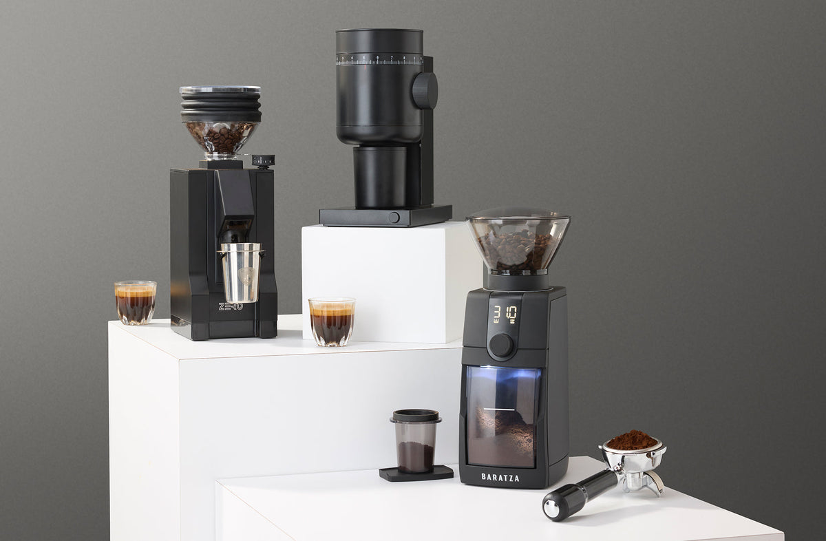 Eureka Mignon Zero, Fellow Opus Gen 2, and Baratza Encore ESP Pro espresso grinders - Seattle Coffee Gear